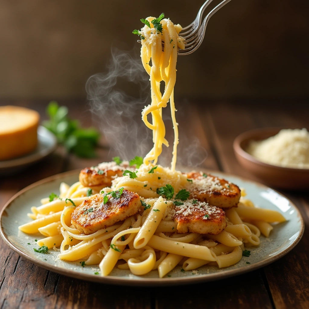 Garlic Chicken Parm Pasta